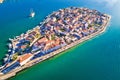 Split suburb Vranjic island aerial view