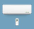 Split system air conditioner. Cool and cold climate control system. Royalty Free Stock Photo