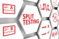 SPLIT TESTING concept cell background 3d Royalty Free Stock Photo