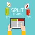 Split testing concept. Vector illustration. Royalty Free Stock Photo