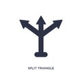 split triangle icon on white background. Simple element illustration from arrows concept