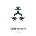 Split triangle vector icon on white background. Flat vector split triangle icon symbol sign from modern arrows collection for
