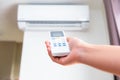 Split type air conditioner and remote controller while operation
