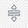 Split Vertical concept vector linear icon isolated on transparent background, Split Vertical concept transparency logo in outline