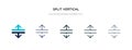 Split vertical icon in different style vector illustration. two colored and black split vertical vector icons designed in filled,