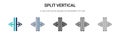 Split vertical icon in filled, thin line, outline and stroke style. Vector illustration of two colored and black split vertical