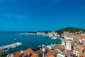 Split- view of coastline and the part of old town.