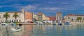 Split waterfront Peristil panoramic view Royalty Free Stock Photo
