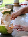 split young coconuts that look very delicious