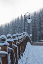 Splitrail fence with fresh snow