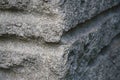 splitted granite boulder rock. Splitting with drilling holes and typing wedges. Used in building industry, stonemasonry Royalty Free Stock Photo