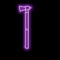 splitting maul hatchet neon glow icon illustration