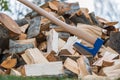 Splitting wood