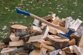 Splitting wood