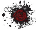 Splotched Grunge Large Rose Royalty Free Stock Photo