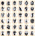 Splotches with african masks Royalty Free Stock Photo