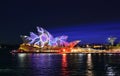 Splotches of colours on Sydney Opera House Vivid Royalty Free Stock Photo