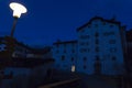 Swiss mountain town Spluegen at night