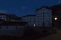 Swiss mountain town Spluegen at night 2