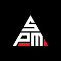 SPM triangle letter logo design with triangle shape. SPM triangle logo design monogram. SPM triangle vector logo template with red Royalty Free Stock Photo