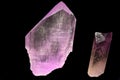 Spodumene Kunzite isolated on black background