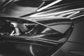 Spoiler and stop light of a sports car in black and white Royalty Free Stock Photo