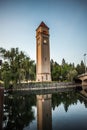 Spokane River in Riverfront Park with Clock Tower Royalty Free Stock Photo