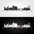 Spokane, Washington - USA skyline and landmarks silhouette