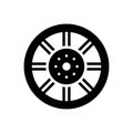 Black solid icon for Spoke, wheel and gyre