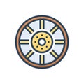 Color illustration icon for Spoke, wheel and gyre