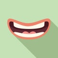 Spoken word icon flat vector. Exercise mouth talking