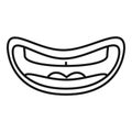 Spoken word icon outline vector. Exercise mouth talking