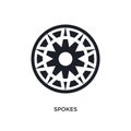 spokes isolated icon. simple element illustration from sew concept icons. spokes editable logo sign symbol design on white