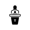 Black solid icon for Spokesman, lecturer and interpreter