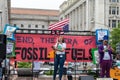 Spokesperson Kat Maier speaking at the Earth Day March in Washington DC.