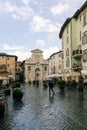 Traditional italian medieval square and buildings in the historic center of beautiful town of Spoleto, in Umbria Region, Italy Royalty Free Stock Photo