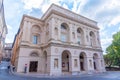 Spoleto, Italy, October 3, 2021: Teatro nuovo in Italian town Sp