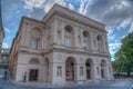 Spoleto, Italy, October 3, 2021: Teatro nuovo in Italian town Sp