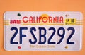 Spoltore 12 september 2019 vintage american automobile license plate hanging on a wall