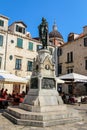 The Spomenik Ivanu GunduliÃâ¡u statue in Market Square, Dubrovnik, Croatia