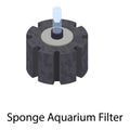 Sponge aquarium filter icon, isometric style