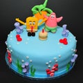 Sponge Bob cake Royalty Free Stock Photo