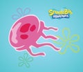 Sponge Bob square pants cartoon jellyfish isolated vector