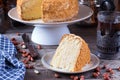 Sponge cake with cream and nuts Royalty Free Stock Photo