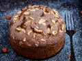 Sponge cake with fruits and nuts