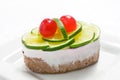 Sponge cake with lime and sweet cherry Royalty Free Stock Photo