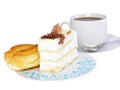 Sponge cakes and eclair cake. Isolated Royalty Free Stock Photo