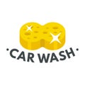Sponge car wash logo, flat style