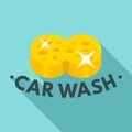 Sponge car wash logo, flat style