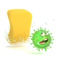 Sponge chasing coronavirus